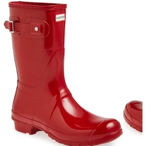 Hunter rain boots, red, kids 1a